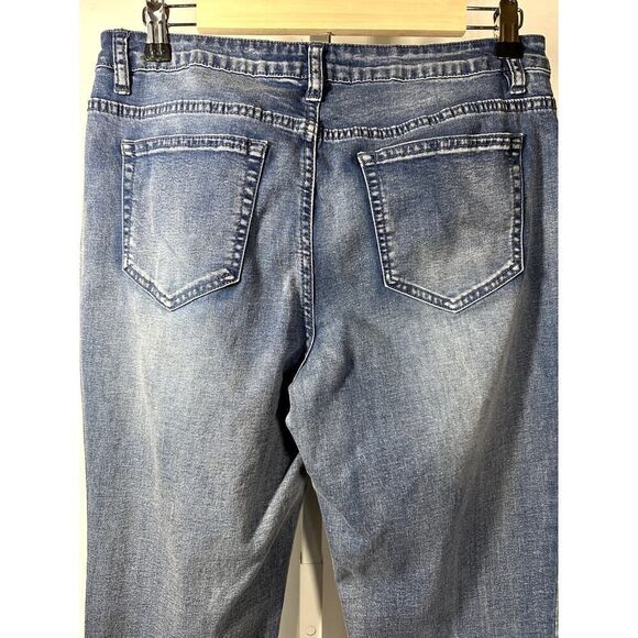 VIA RITINA Women's Denim Rhinestone Star Skinny Jeans Blue Size 10 - Picture 11 of 13